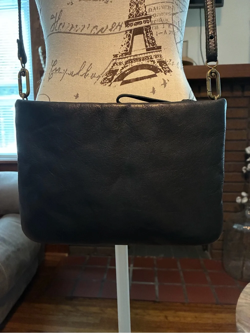 Madewell “The Puffer” Black Leather Crossbody